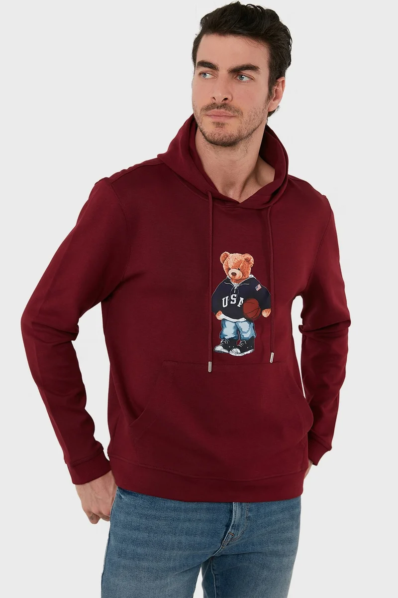 اكسي Cotton Printed Kangaroo Pocket Hooded Sweat Men's Sweat 6141003