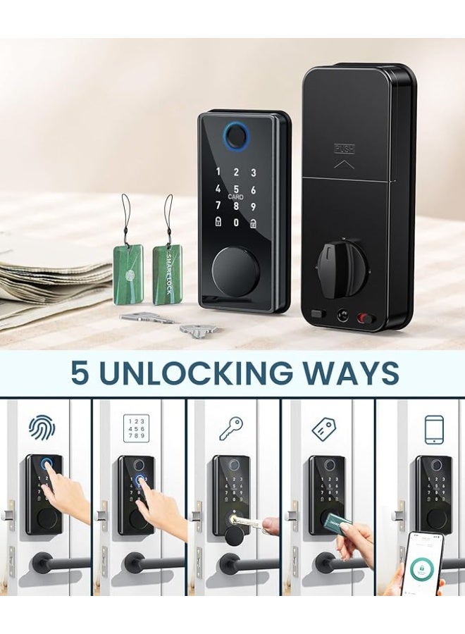 Keyless entry door lock with keypad, fingerprint recognition, smart electronic deadbolt lock for front door, biometric access - Image 5