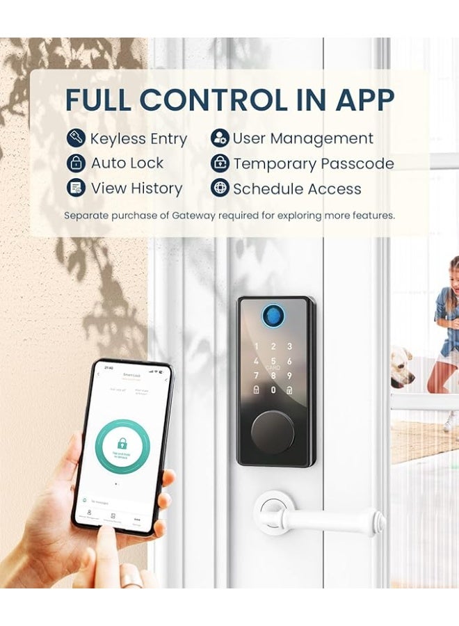 Keyless entry door lock with keypad, fingerprint recognition, smart electronic deadbolt lock for front door, biometric access - Image 4