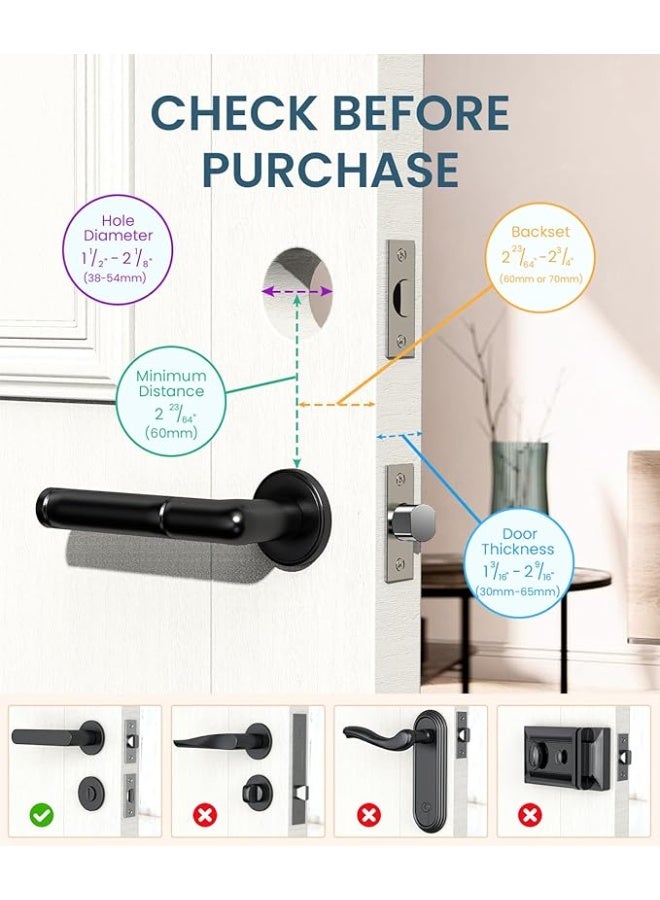Keyless entry door lock with keypad, fingerprint recognition, smart electronic deadbolt lock for front door, biometric access - Image 2