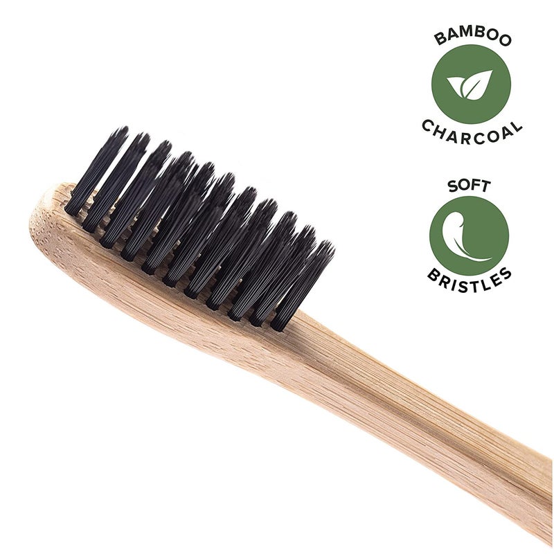 Greenzla Bamboo Toothbrushes for Adults â€“ 12 Pack Wooden Toothbrush Set with Charcoal-Infused Soft Bristles, Natural Oral Care for Daily Use - Image 3