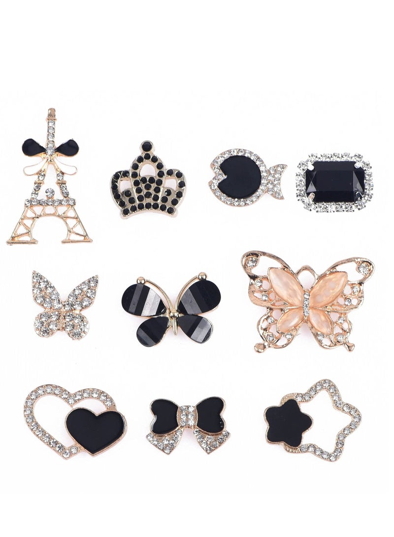 KASTWAVE 10قطع زينة أحذية تضيء تناسب صنادل كروك للأطفال والفتيات والنساء زينة حفلات مكياج هدايا عيد ميلاد - Image 1