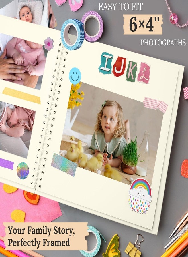 Hiwhy Scrapbook 8x8 Inch DIY Scrapbook Album Hardcover Kraft Paper Scrap Book Photo Albums 40 Pages Perfect for 4x6 / 5x7 Photos Memory Book for Family, Wedding - Image 3