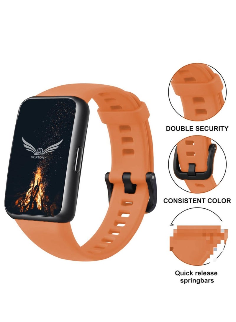 BORTONY Huawei Band 8/9/10 Replacement Watch Straps Band  Durable Silicone Wrist Strap Adjustable for Women Men Fashion Sport Strap Compatible for Huawei Band 10/9/8 - Image 3