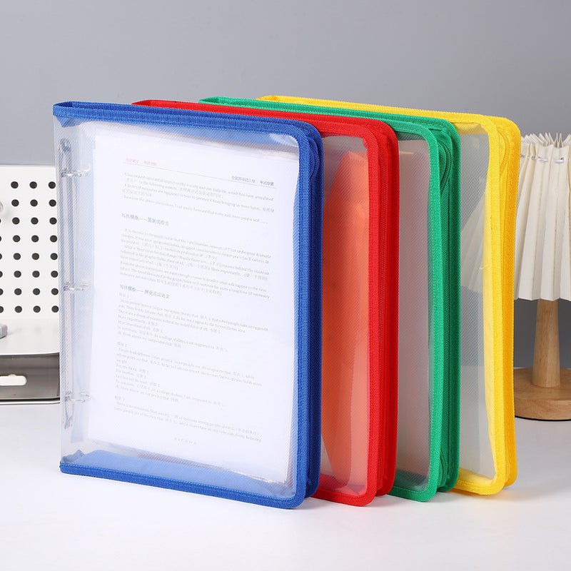 College Student Transparent Hole Clip File Bag Handbag Large Capacity A4 Folder Test Paper Storage Book Textbook Storage Bag - Image 5