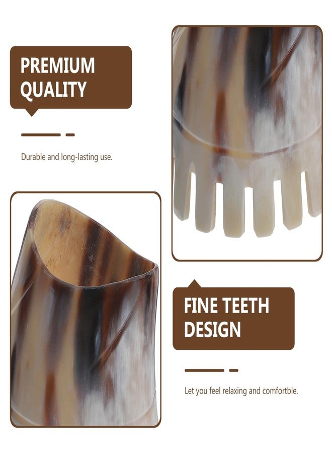 Healifty Natural Horn Comb Scalp Portable Massage Hair Smoothing Comb GuaSha Tool for Girls Ladies Men - Image 5