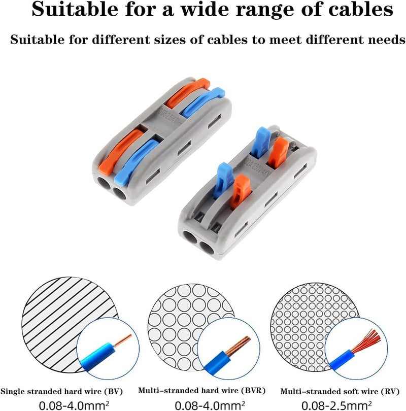 XELYTON Wire Clip Connector, Universal Connection Terminals, Circuit Inline Splices Electric Connectors, Quick Connect & Freely Assemble Electrical Splicing Kit for Compact (2 In 2 Out, 30) - Image 4