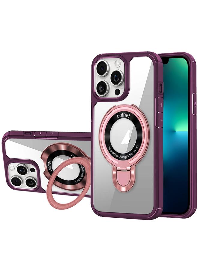 S-TOP Case For iPhone 13 Pro Max MagSafe Acrylic Hybrid TPU Phone Case with Holder - Image 1