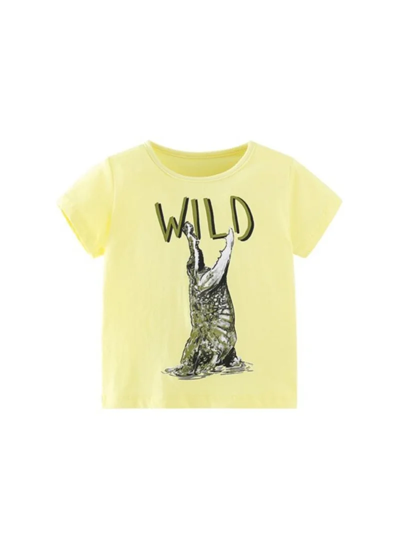 YUNIQEE Beige Graphic Printed Round Neck T-shirt