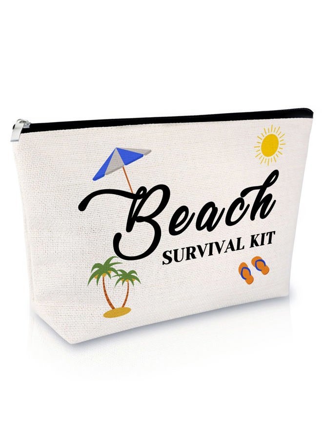 Sfodiary Beach Lover Gift Makeup Bags Beach Gift for Women Friends Funny Vacation Gift Beach Themed Gifts for Women Cosmetic Bags Birthday Christmas Graduation Gift for Sister Travel Cosmetic Pouch  - Image 1