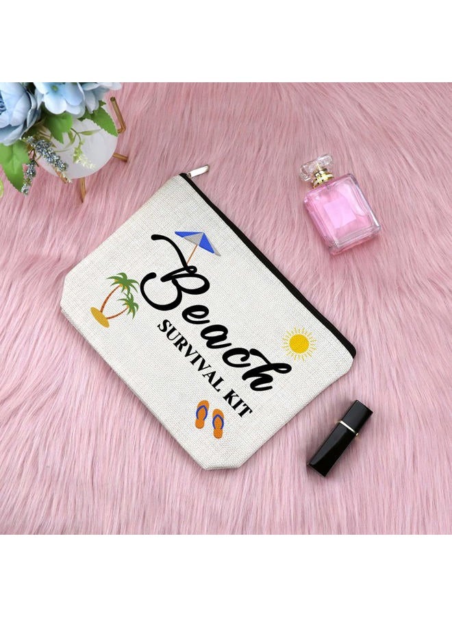 Sfodiary Beach Lover Gift Makeup Bags Beach Gift for Women Friends Funny Vacation Gift Beach Themed Gifts for Women Cosmetic Bags Birthday Christmas Graduation Gift for Sister Travel Cosmetic Pouch  - Image 3