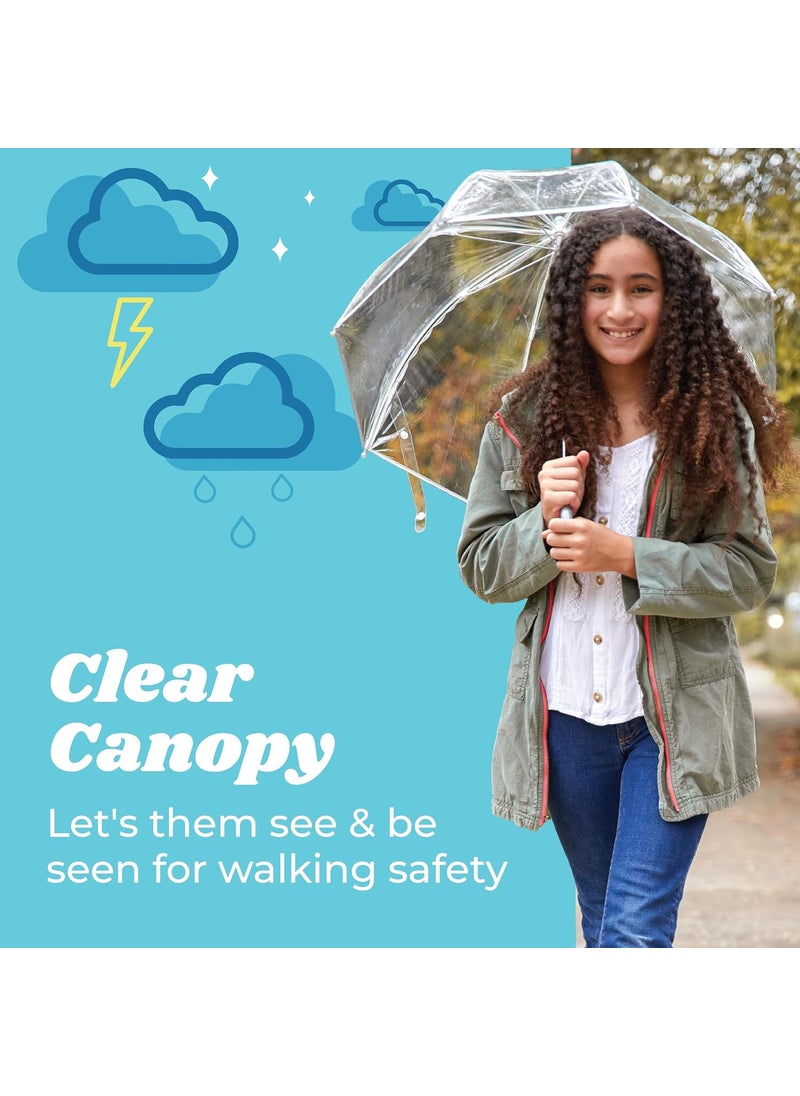 Totes - totes Kids Clear Bubble Umbrella with Dome Canopy Lightweight Design Wind and Rain Protection Umbrella Clear Kids  38 Canopy - Image 1