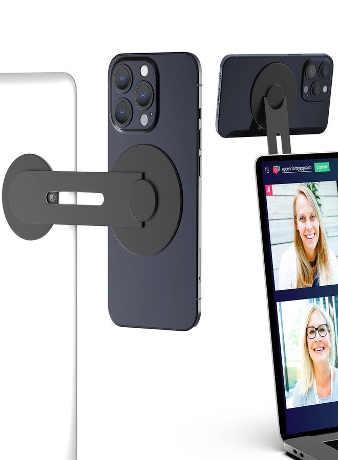 Aerbeis Continuity Magnetic Laptop Phone Holder - 180° Adjustable Continuity Camera Mount Adapter Compatible with MagSafe, MacBook Mount Computer Monitor Expansion Bracket for Smartphone - Image 1