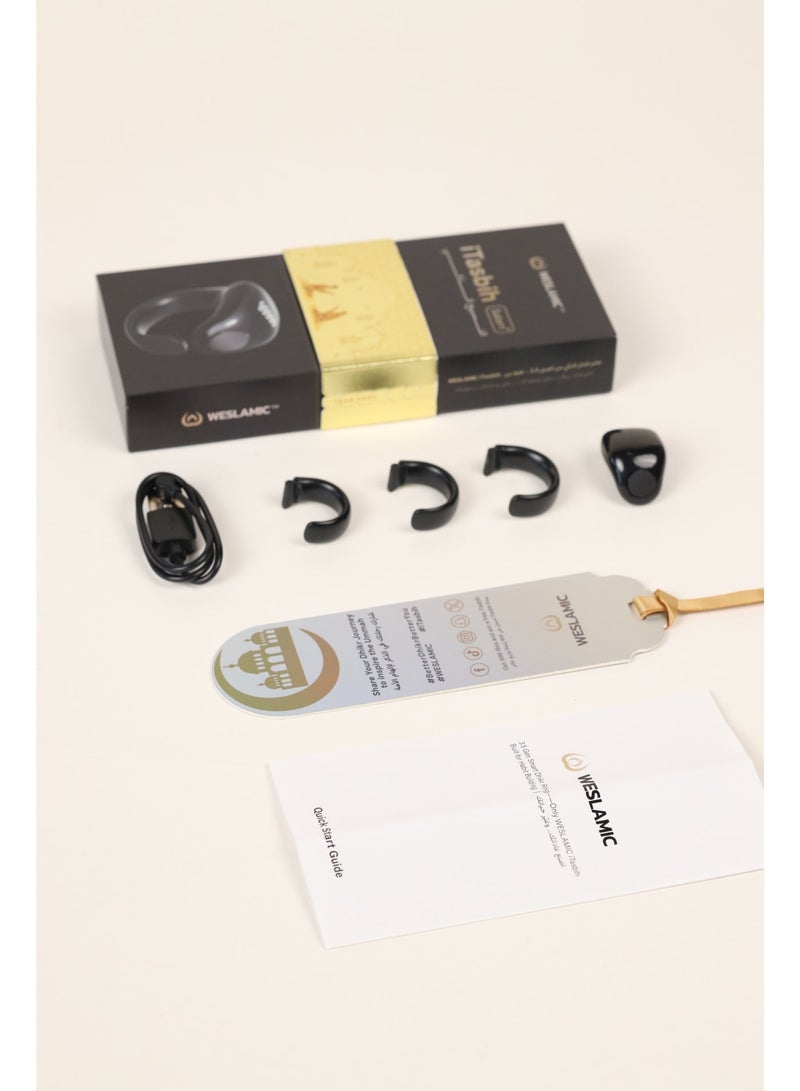 WESLAMIC Digital Salam Smart Tasbih Ring Islamic Zikr Counter with OLED Display, App Sync, Magnetic Charging, Long Battery Life, IP67 Waterproof, Prayer Reminder, 18mm 20mm 22mm Sizes for Daily Use and Gifts - Image 2