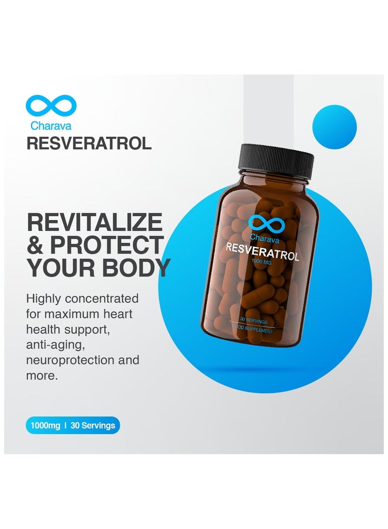 Charava Resveratrol 1000mg | Antioxidant & Polyphenol Supplement | 30 Capsules | UK Based | 3rd Party Tested - Image 5