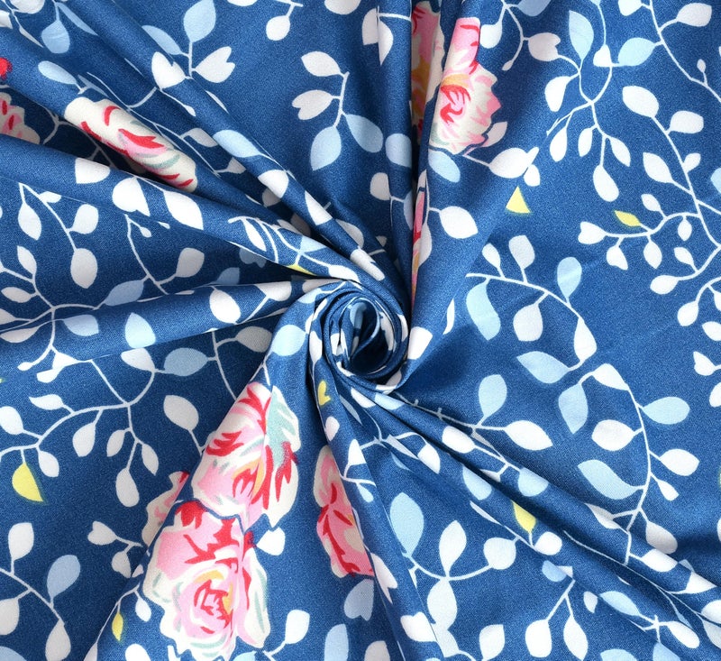 SHOMES Pure Soft Cotton Printed Diwan Set Covers 6 Pieces - 1 Single Bed Sheet (60 X 90) with 3 Cushion (16 X 16), 2 Bolster Covers (16 X 32) - (Blue, Medium) - Image 4