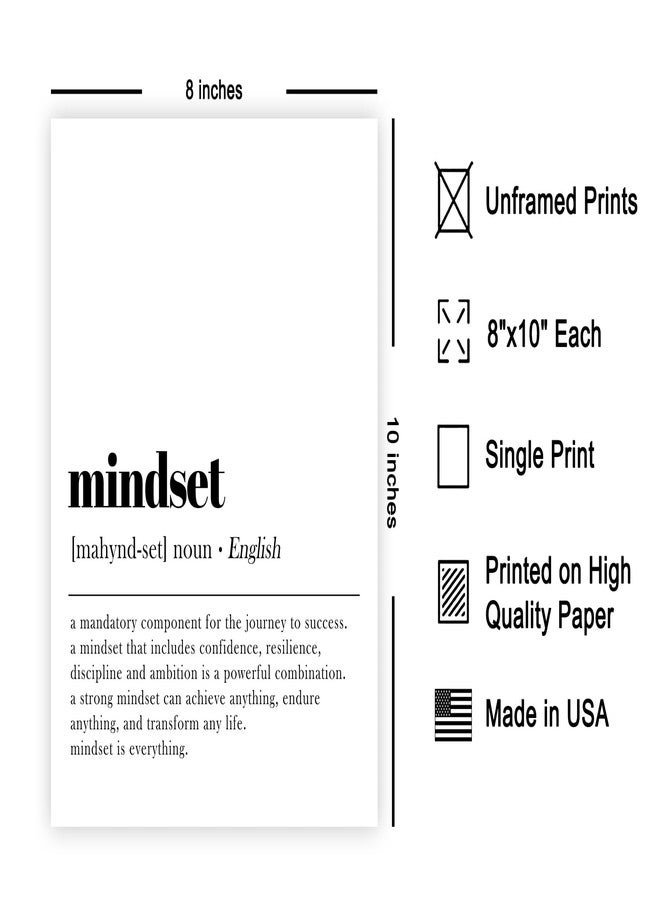 Poster Master Definition of Mindset Print - Dictionary Poster - Motivational Art - Typography Wall Design - Gift for Him & Her - Inspiring Decor for Living Room or Dorm - 8x10 UNFRAMED Wall Art - Image 2