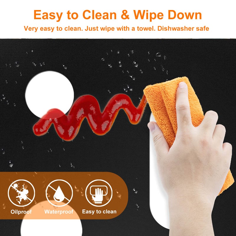 Cowbright Stove Cover, Stove Top Protectors Samsung Gas Range Reusable Gas Stove Burner Covers, Non-Stick Stove Liner Compatible Samsung Gas Stove, Washable Stove Protector Keep Stove Clean, Black - Image 5