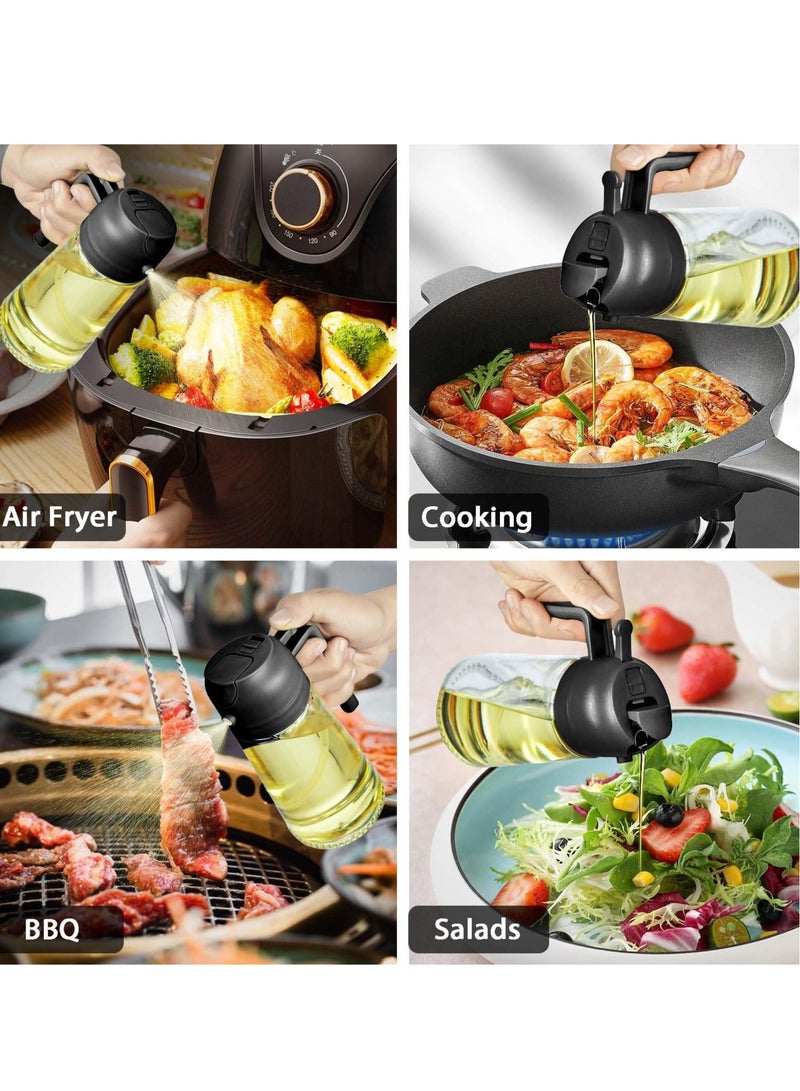 Oil Sprayer for Cooking ,2 in 1 Spray & Pour Olive Oil Dispenser ,470ml Glass Spray Oil Bottle - Image 2