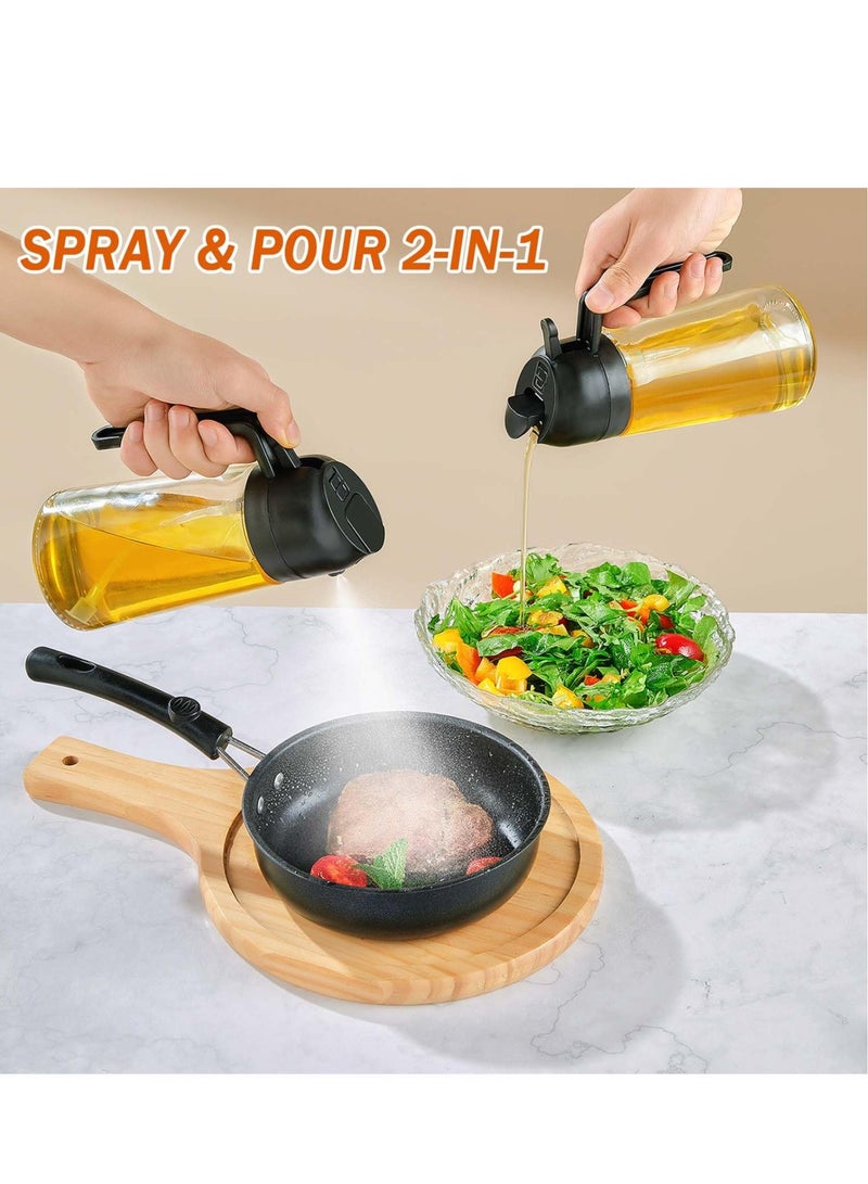 Oil Sprayer for Cooking ,2 in 1 Spray & Pour Olive Oil Dispenser ,470ml Glass Spray Oil Bottle - Image 3