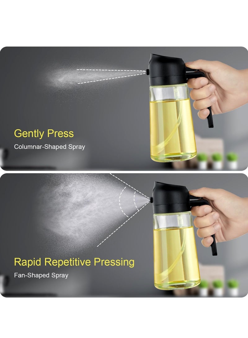 Oil Sprayer for Cooking ,2 in 1 Spray & Pour Olive Oil Dispenser ,470ml Glass Spray Oil Bottle - Image 4