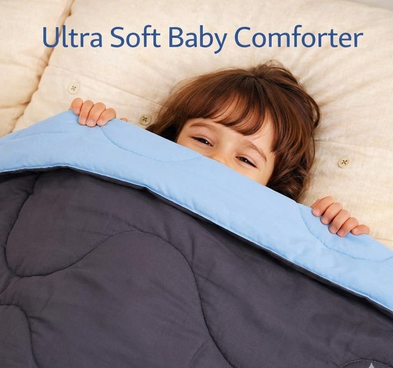 Toddylon Baby Comforter Soft Cotton Reversible Blanket for Up to 7-8 Years Kids AC Quilt for Newborn Infant Toddler Lightweight All Season Bedding Boys Girls 152x101 cm (Blue) - Image 3