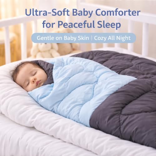 Toddylon Baby Comforter Soft Cotton Reversible Blanket for Up to 7-8 Years Kids AC Quilt for Newborn Infant Toddler Lightweight All Season Bedding Boys Girls 152x101 cm (Blue) - Image 4