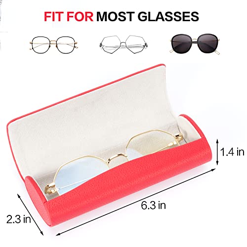 Vemiss Hard Shell Eyeglass Cases, Lightweight Portable Glasses Case for Women Men (H-red) - Image 2