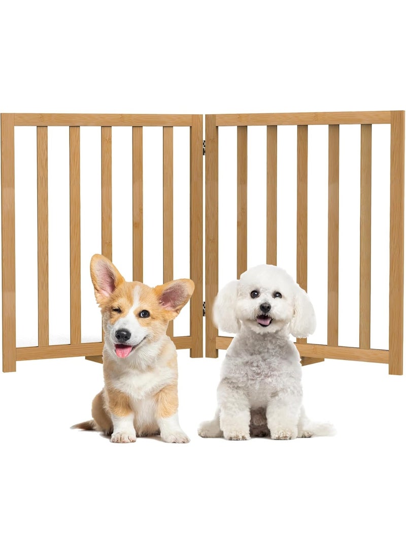 Purbambo Dog Gate for Small Dogs, 2-Panel Foldable Puppy Safety Gates for Doorway, Stairs, Hallways, Support Feet Included - Image 1