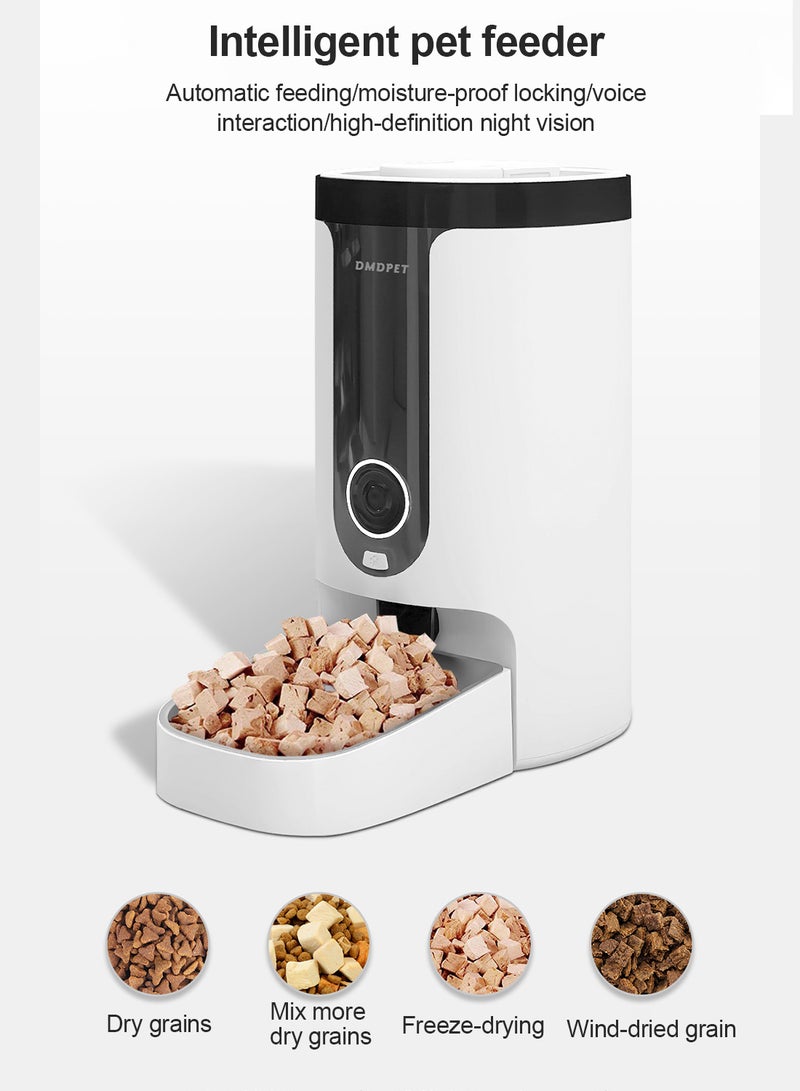 Kidle Automatic Cat Feeder with Camera 1080P HD Video with Night Vision 2.4G WiFi Pet Feeder with 2-Way Audio 4L Automatic Cat & Dog Food Dispenser Low Food & Blockage Sensor - Image 2