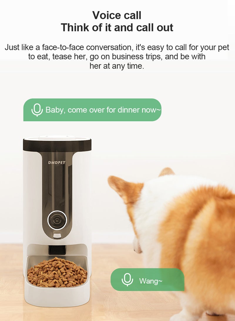 Kidle Automatic Cat Feeder with Camera 1080P HD Video with Night Vision 2.4G WiFi Pet Feeder with 2-Way Audio 4L Automatic Cat & Dog Food Dispenser Low Food & Blockage Sensor - Image 5