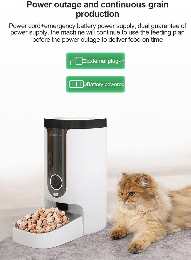 Kidle Automatic Cat Feeder with Camera 1080P HD Video with Night Vision 2.4G WiFi Pet Feeder with 2-Way Audio 4L Automatic Cat & Dog Food Dispenser Low Food & Blockage Sensor - Image 4