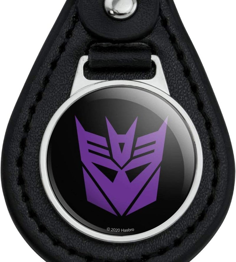 GRAPHICS & MORE Black Leather Transformers Decepticon Symbol Keychain Multi-color available build - Image 3
