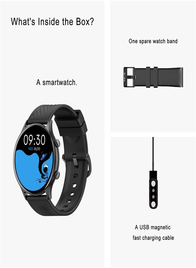 PEJE - PEJE Smart Watch,1.39" HD Display,Prayer Alerts & Arabic Support, SpO2/Heart Rate/Sleep Monitor,120+ Sports Modes, IP68 Waterproof,Bluetooth Calling + Extra Strap-Compatible with iOS & Android (Black) - Image 1