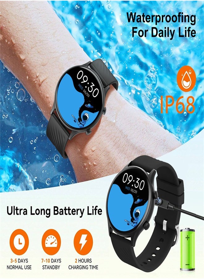 PEJE - PEJE Smart Watch,1.39" HD Display,Prayer Alerts & Arabic Support, SpO2/Heart Rate/Sleep Monitor,120+ Sports Modes, IP68 Waterproof,Bluetooth Calling + Extra Strap-Compatible with iOS & Android (Black) - Image 1