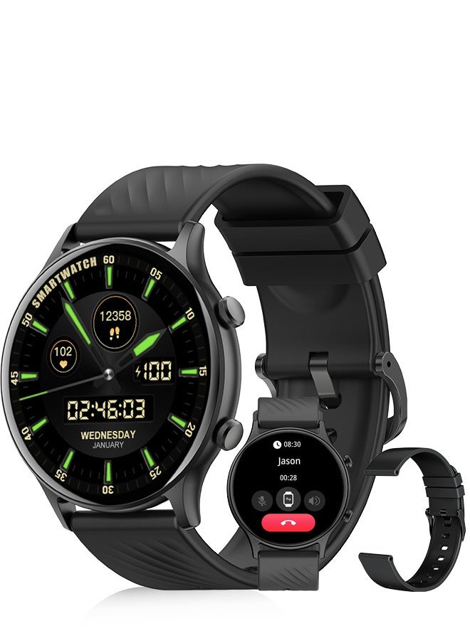 PEJE - PEJE Smart Watch,1.39" HD Display,Prayer Alerts & Arabic Support, SpO2/Heart Rate/Sleep Monitor,120+ Sports Modes, IP68 Waterproof,Bluetooth Calling + Extra Strap-Compatible with iOS & Android (Black) - Image 1