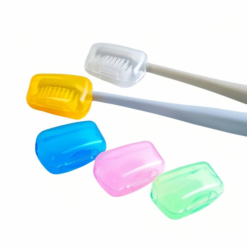 Right Products Portable Dustproof Toothbrush Protector Cover Plastic Transparent Toothbrush Cover -Pack of 5 Multicolour - Image 1