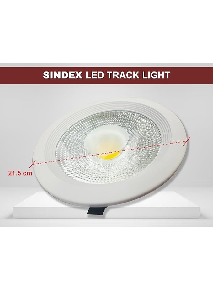 مصباح سقف LED COB بقوة 30 واط | مقاس الجسم 220 × 50 مم، لون أبيض دافئ | مقاس القطع 200 مم، وحدة إضاءة سقف غائرة - موفرة للطاقة، عالية السطوع - غلاف أبيض للاستخدام المنزلي والتجاري (3000 كلفن) - Image 5