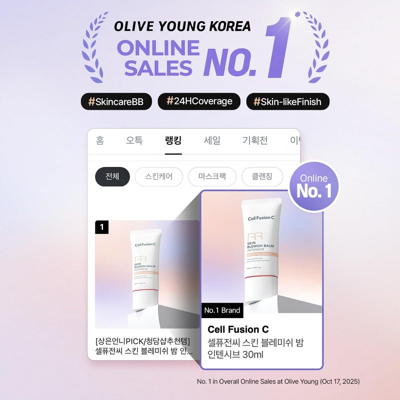 Cell Fusion C Skin Blemish Balm No.23 Signature Beige - Light/Medium, Lightweight BB Cream with Ceramide, Tinted Moisturizer for Sensitive Skin, SPF-Free, Korean Makeup, 1.01 fl.oz. - Image 2