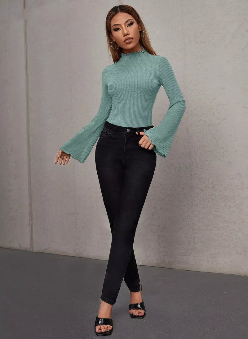 Lettuce Trim Flounce Sleeve Bodysuit - Image 4