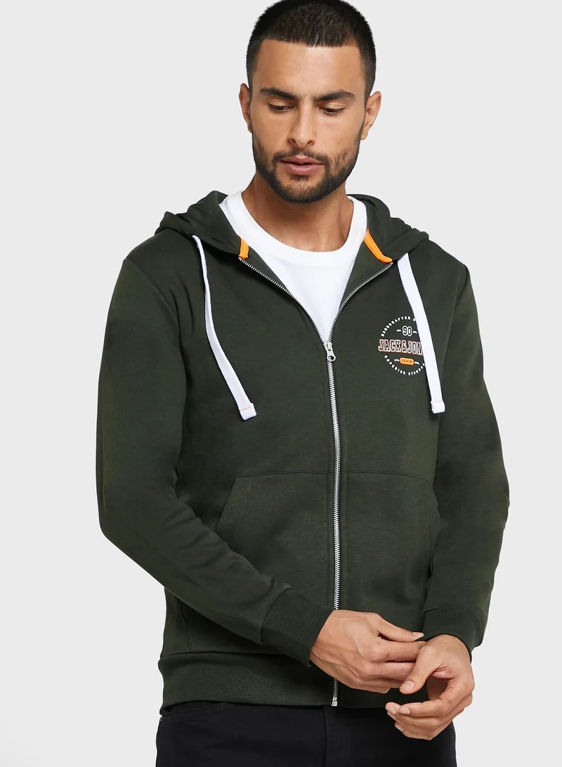 JACK & JONES Logo Print Hoodie