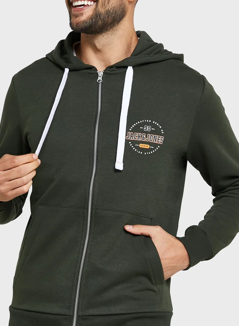 JACK & JONES Logo Print Hoodie