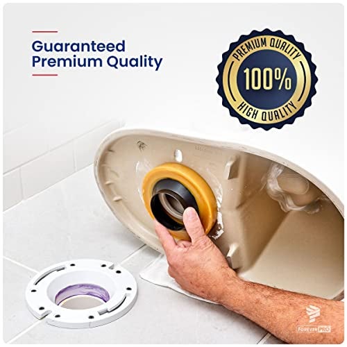 ForeverPRO WRFT02 Universal Extra Thick Toilet Wax Ring Replacement Kit for Floor Outlet Toilet Bowl with Black Rubber Flange Funnel Water Tight Seal Gasket Accommodates 3 Inch and 4 Inch Waste Lines - Image 3