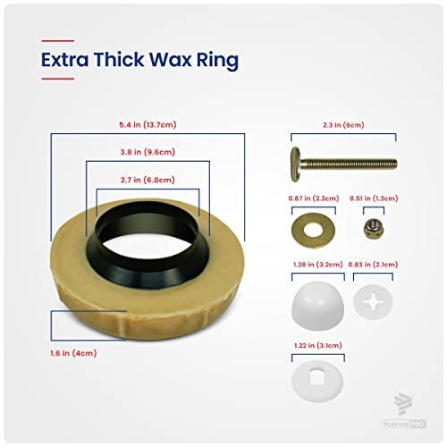 ForeverPRO WRFT02 Universal Extra Thick Toilet Wax Ring Replacement Kit for Floor Outlet Toilet Bowl with Black Rubber Flange Funnel Water Tight Seal Gasket Accommodates 3 Inch and 4 Inch Waste Lines - Image 4