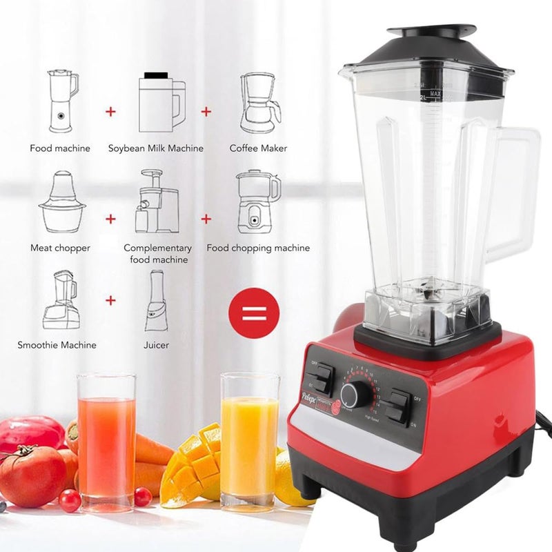 ECVV Commercial Blender 5500W, Industrial High Speed Professional Food Processor for Restaurant & Home, Vegetable Chopper Meat Grinder for Fruit Fish Smoothie Nut Butter Food Processing - Image 2