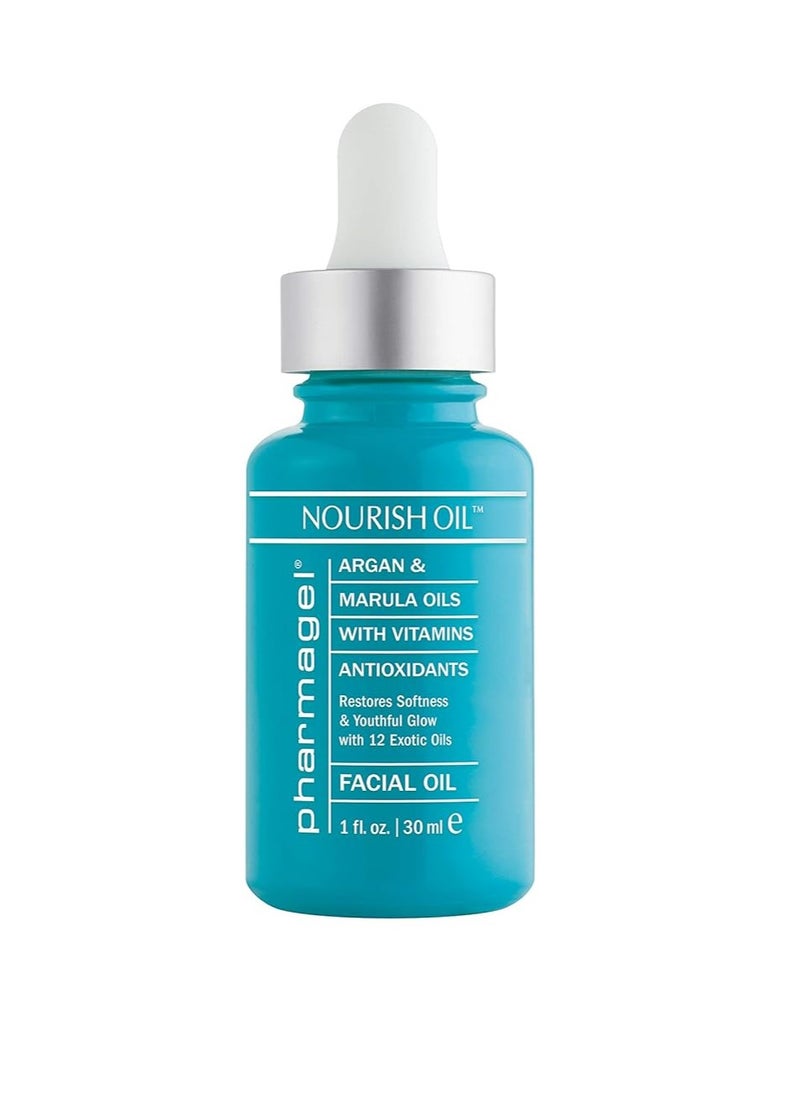 Pharmagel Pharmagel Nourish Facial Oil | Anti Aging Face Oil with 12 Exotic Oils including Avocado and Rosemary Seed | Dry Skin Relief | 1.0 fl. oz.  - Image 2