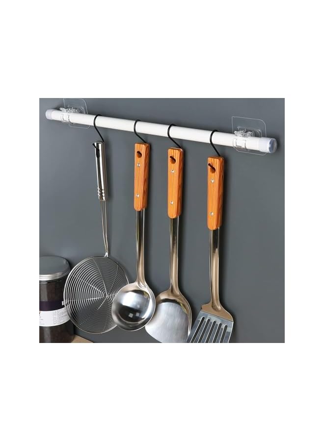 erorex No Drill Curtain Rod Brackets, Curtain Rod Retainers 10PCS, Adhesive Curtain Rod Retainers, Curtain Rod Hooks for Curtain Rods or Towel Bars Less Than 1.57 Inches in Diameter - Image 3