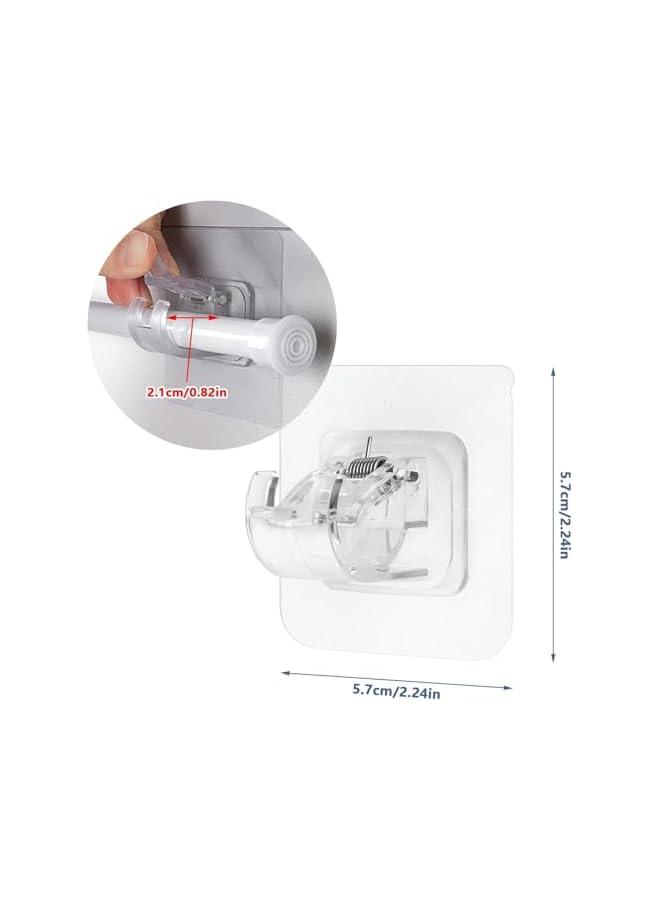 erorex No Drill Curtain Rod Brackets, Curtain Rod Retainers 10PCS, Adhesive Curtain Rod Retainers, Curtain Rod Hooks for Curtain Rods or Towel Bars Less Than 1.57 Inches in Diameter - Image 2