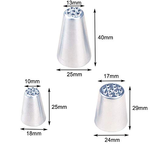 Markeny 7 Pieces Large Piping Tips Set, 3Pieces Russian Grass Cream Tips DIY Decor Baking Tool and 7 Pieces leaf Stainless Steel Piping Nozzles Kit(17 Pieces) - Image 2