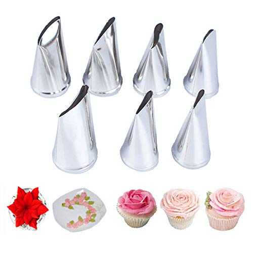 Markeny 7 Pieces Large Piping Tips Set, 3Pieces Russian Grass Cream Tips DIY Decor Baking Tool and 7 Pieces leaf Stainless Steel Piping Nozzles Kit(17 Pieces) - Image 4